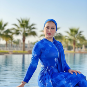 Burkini Bleu [ 4 Pièces ] Style Moderne Confort & Élégance à la Plage – Léger et Séchage Rapide